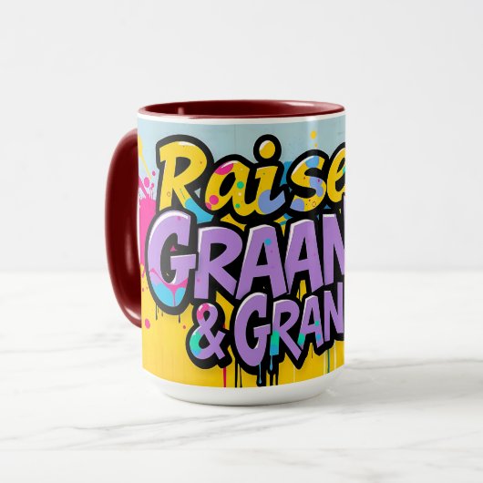 Mug Raised by Legends Grandma & Grandpa (Devant gauche)