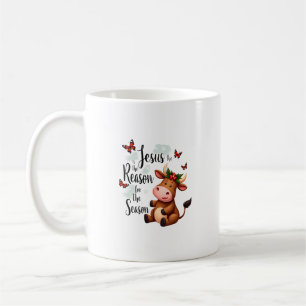 Mug Raison de Jésus pour la saison de la vache de Noël