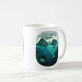 Mug Raja Ampat Indonésie Sous-marin Scuba Retro (Devant droit)