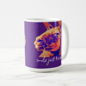 Mug râler llama sourit juste parce que citation (Devant droit)