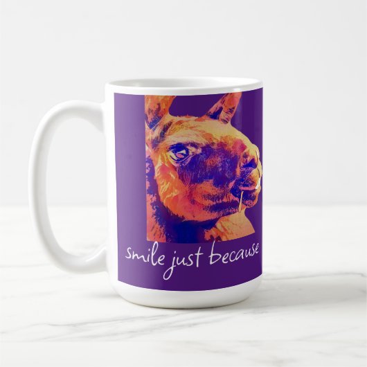 Mug râler llama sourit juste parce que citation (Gauche)