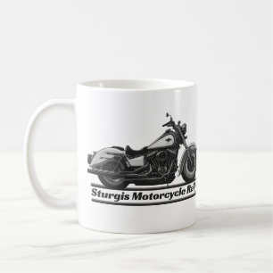 Mug Rallye Moto Sturgis Vélo Noir Et Blanc