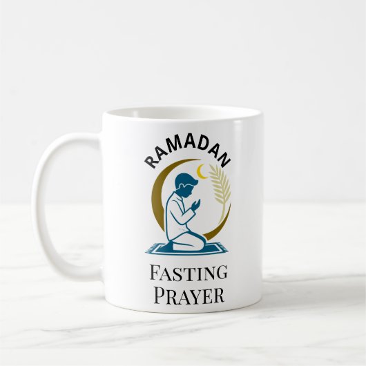 Mug Ramadan Fasting Prayer Man Islamic Vector Graphic (Gauche)