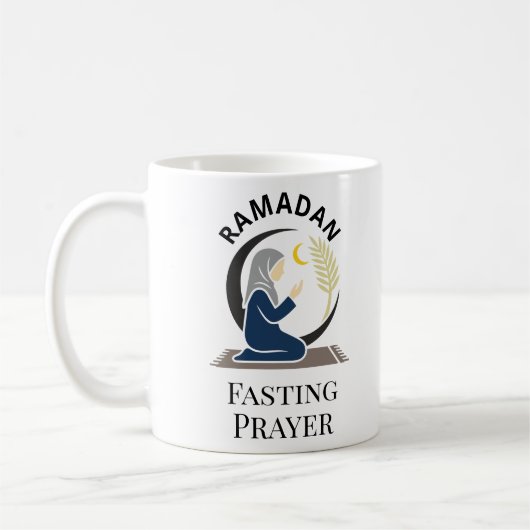 Mug Ramadan Fasting Prayer Woman Hijab Islamic Graphic (Gauche)