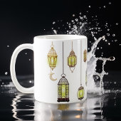 Mug Ramadan Kareem Crescent Lanterns Moubarak Islamiqu