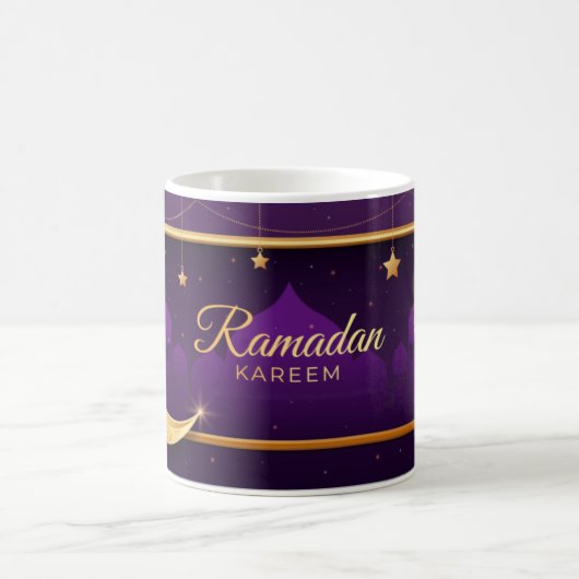 Mug Ramadan Kareem Purple Gold Crescent Stars Mosquée (Centre)
