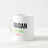 Mug Ramadan : Perdre des péchés — Pas du poids (Devant gauche)