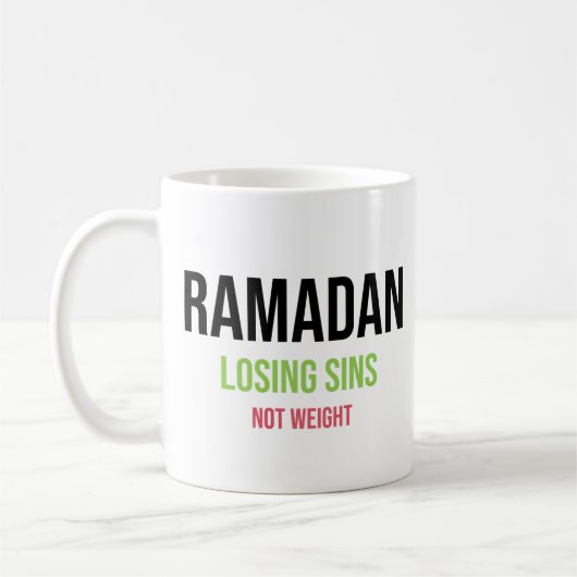 Mug Ramadan : Perdre des péchés — Pas du poids (Gauche)