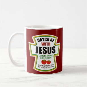 Mug Ramassez Avec Jésus Drôle Christian Ketchup Tomate