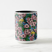 Mug Rameaux bleus dans le cerisier en fleurs sur le bl (Centre)