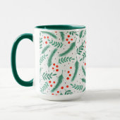 Mug Rameaux de verdure de Noël et baies de houx (Gauche)
