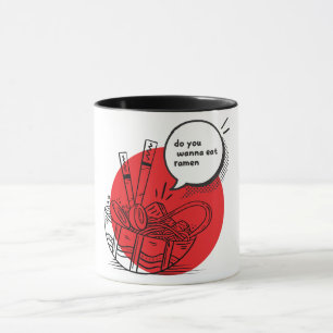 Mug Ramen Kawaii Mignon - Nourriture Japonaise Drôle