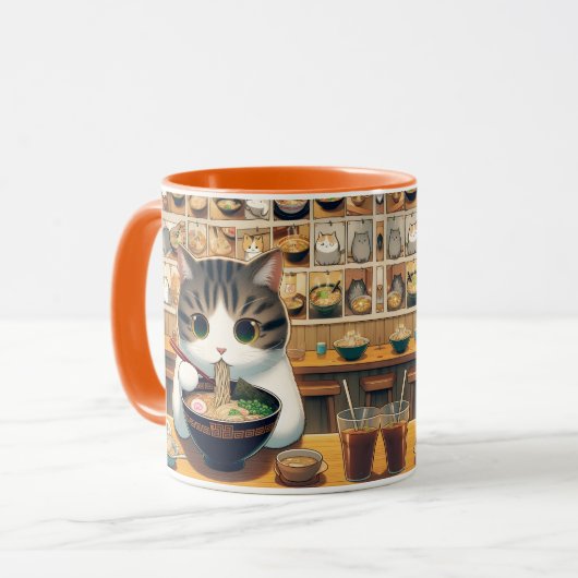 Mug Ramen mangeant de chat Munchkin (Devant gauche)