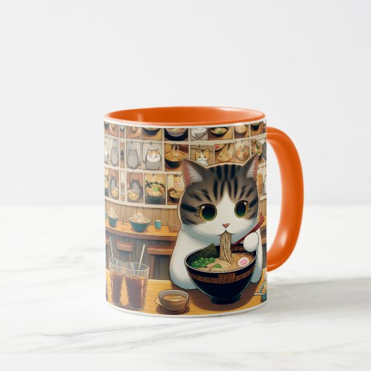 Mug Ramen mangeant de chat Munchkin (Devant droit)