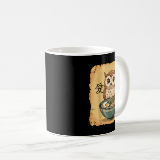 Mug Ramen Owl Noodle Kawaii Lover Japanese Funny Graph (Devant droit)