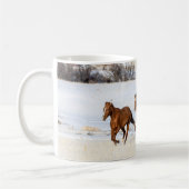 Mug Ranch de chevaux Hideout, wrangler et chevaux (Gauche)