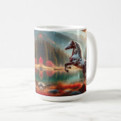 Mug Randonnée À Cheval À Côté Du Lac Tranquil (Devant droit)