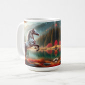 Mug Randonnée À Cheval À Côté Du Lac Tranquil (Devant gauche)