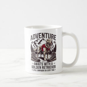 Mug Randonnée d'aventure avec Golden Retriever Design