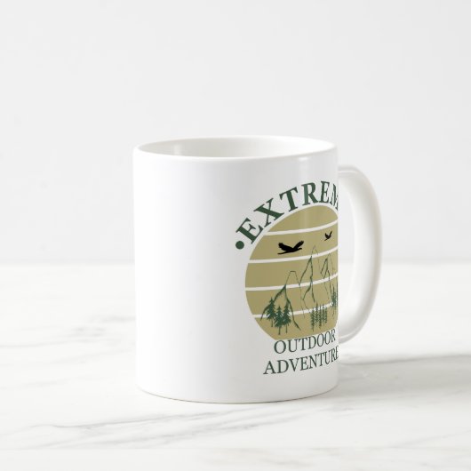 Mug Randonnée extérieure pins d'aventure dans la forêt (Devant droit)