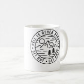 Mug Randonnée Sac À Dos L'Enfer C'est Les Autres Drôle (Devant droit)