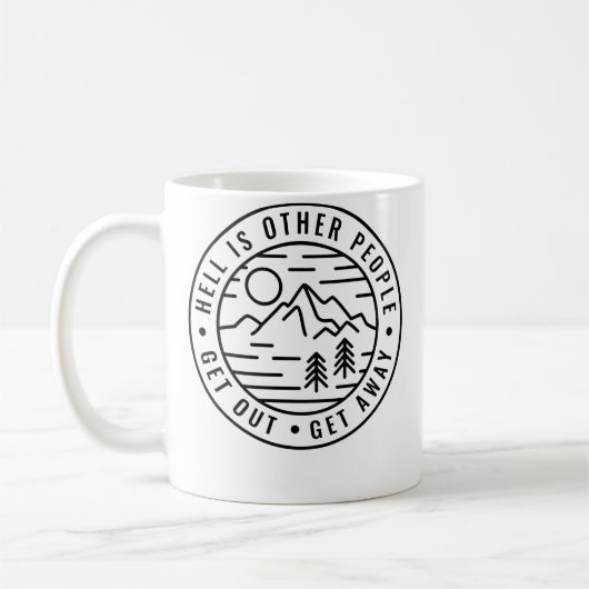 Mug Randonnée Sac À Dos L'Enfer C'est Les Autres Drôle (Gauche)