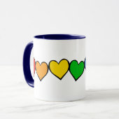 Mug Rangée de Coeurs Arc-en-Ciel (Devant gauche)