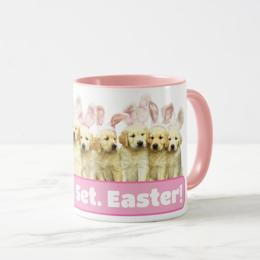 Mug Rangée de lapins chiots (Devant droit)