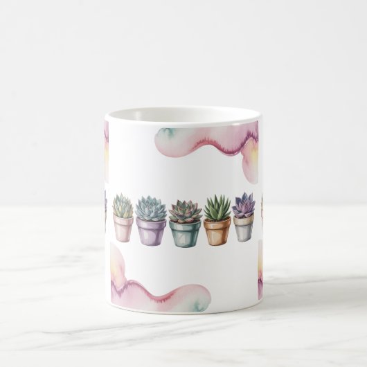 Mug Rangée de mini succulentes en pot (Centre)