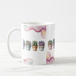 Mug Rangée de mini succulentes en pot