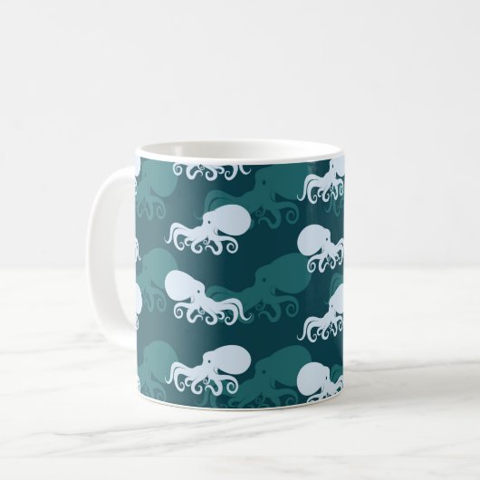 Mug Rangées de motif de poulpe (Devant gauche)