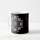 Mug Rangoli blanc avec hibiscus (Devant gauche)
