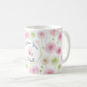Mug Ranunculus rose menthe joli   (Devant droit)