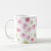 Mug Ranunculus rose menthe joli   (Gauche)