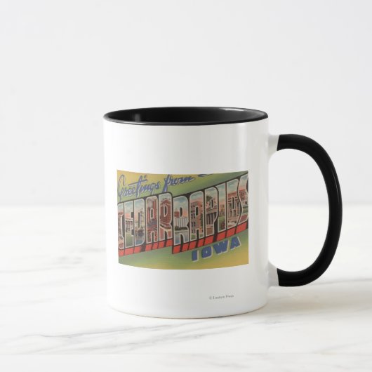 Mug Rapides de cèdre, Iowa - Scènes de grandes lettres (Droite)