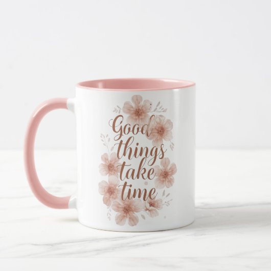 Mug Rappel doux avec des florales douces (Gauche)