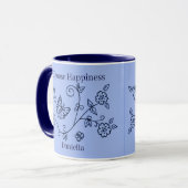 Mug rappel papillon bleu (Devant gauche)