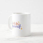 Mug Rappel Simple Lettre Colorée Étoiles Joyeuses (Devant gauche)