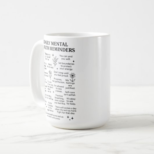 Mug Rappels quotidiens en santé mentale (Devant gauche)