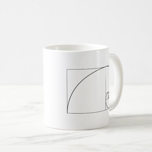 Mug Rapport d'or en spirale de Fibonacci (Devant droit)