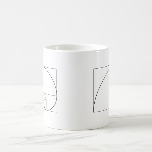 Mug Rapport d'or en spirale de Fibonacci (Centre)