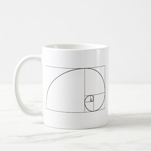 Mug Rapport d'or en spirale de Fibonacci (Gauche)