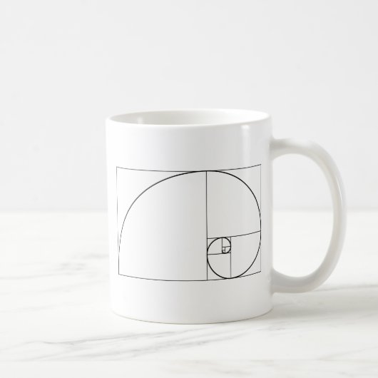 Mug Rapport d'or en spirale de Fibonacci (Droite)