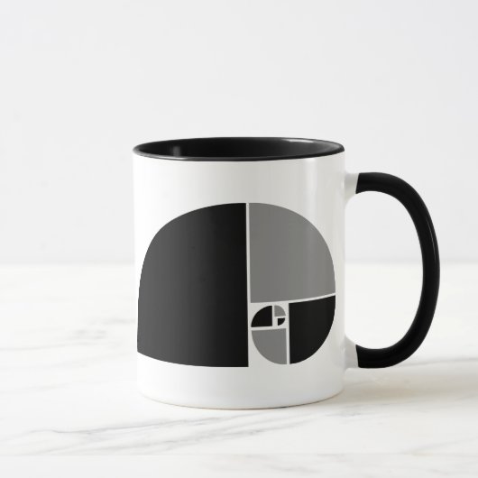 Mug Rapport d'or, spirale de Fibonacci (Droite)