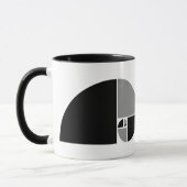 Mug Rapport d'or, spirale de Fibonacci (Gauche)