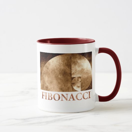 Mug Rapport d'or, spirale de Fibonacci (Droite)