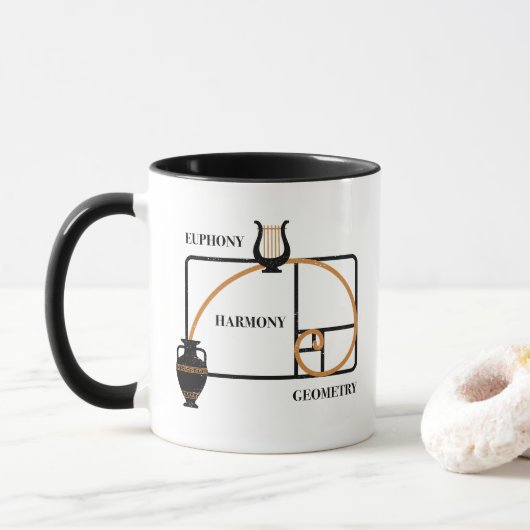 Mug Rapport Doré Grèce : Euphonie, Harmonie, Géométrie (Avec donut)