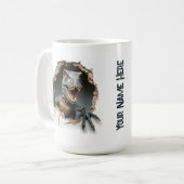 Mug Raptor Dinosaur Jurassique Personnalisé (Devant gauche)