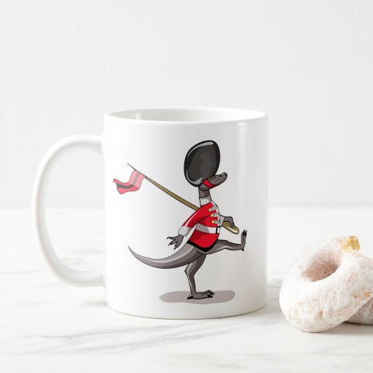 Mug Raptor Habillé En Garde Britannique. (Avec donut)