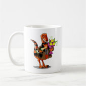 Mug Raptor Tenant Une Bouteille De Vin Et Fleurs Étinc (Gauche)